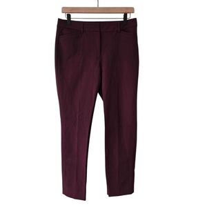 White House Black Market Burgundy Slim Ankle Dress Pants